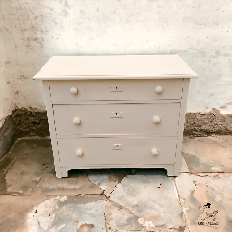 Antique Pine Chest Of Drawers Farrow and Ball Setting Plaster Pink