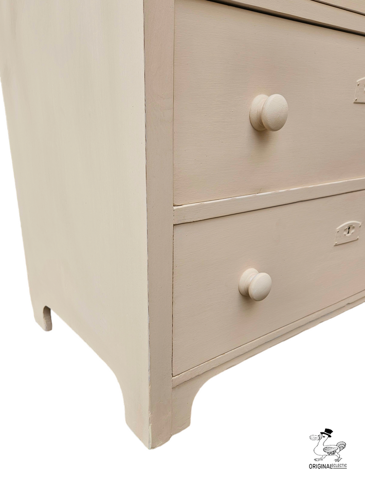 Antique Pine Chest Of Drawers Farrow and Ball Setting Plaster Pink