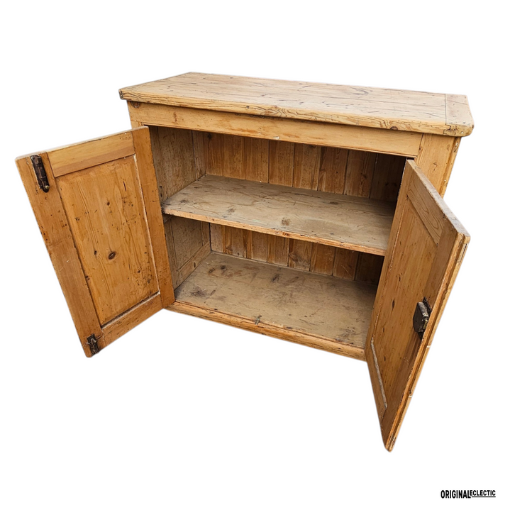 English Victorian pine dresser base cupboard