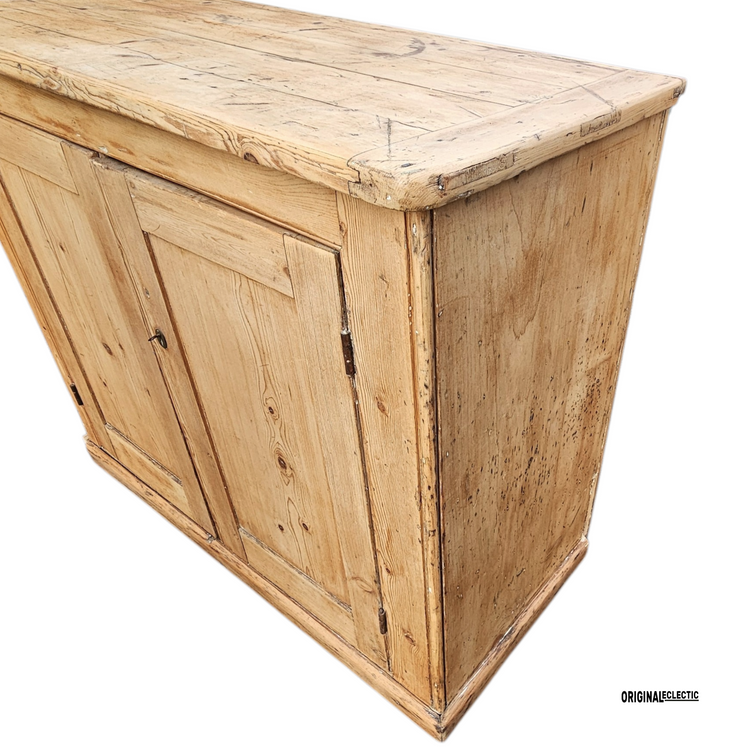 English Victorian pine dresser base cupboard