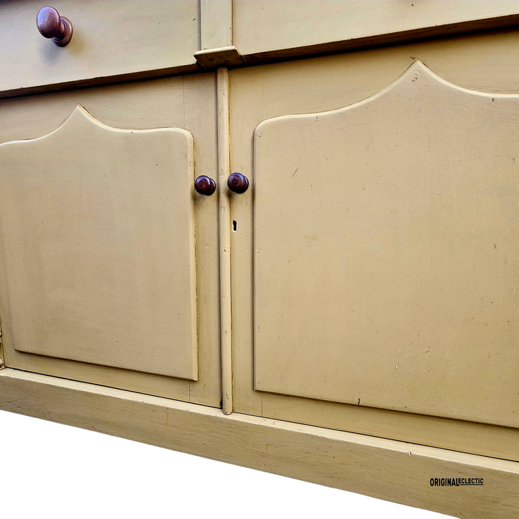 Victorian Cornish pine dresser Mustard Yellow bobbin columns