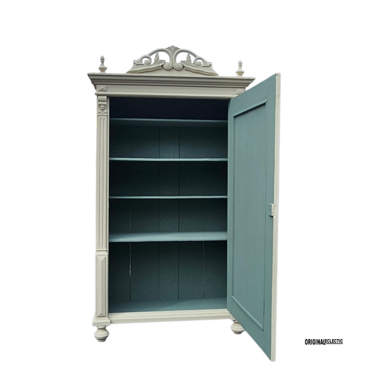 Antique Pine Armoire Linen Cupboard