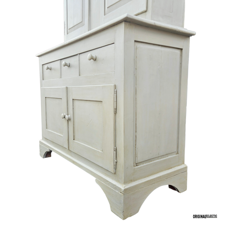 Antique French pine housekeepers linen cupboard dresser 1880