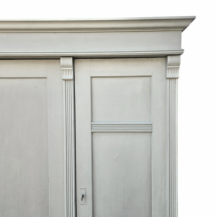 Quality large triple antique pine wardrobe
