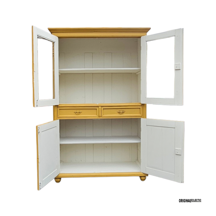 Victorian housekeepers display linen cupboard dresser with drawers