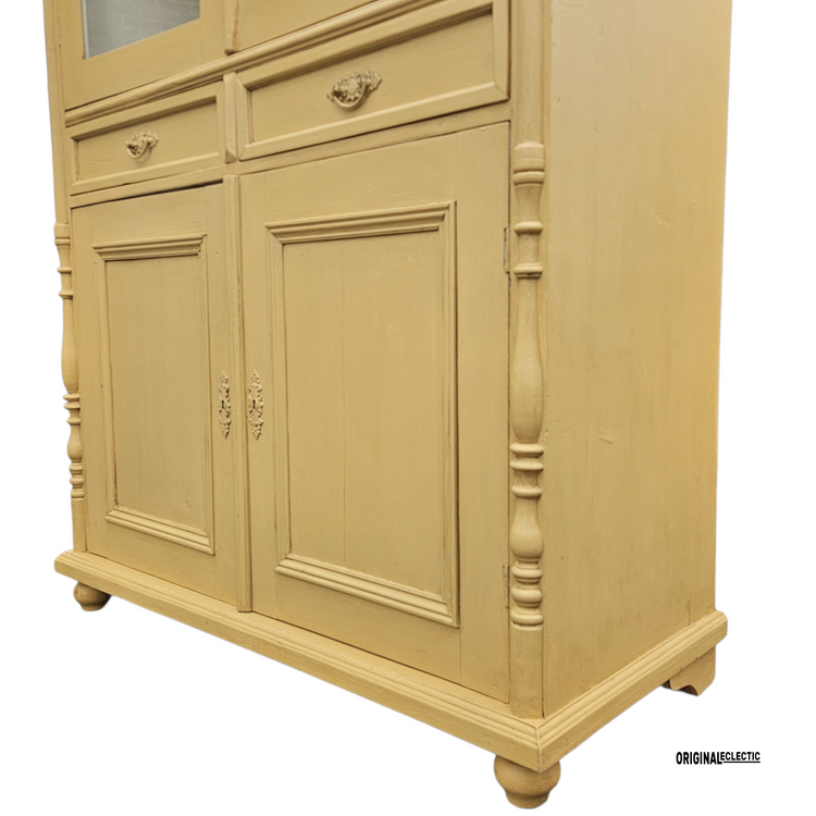 Victorian housekeepers display linen cupboard dresser with drawers