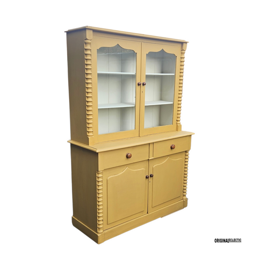 Victorian Cornish pine dresser Mustard Yellow bobbin columns
