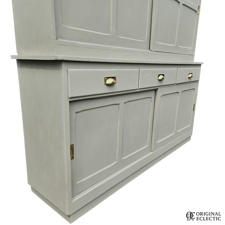 Quality Huge antique pine housekeepers estate school cupboard