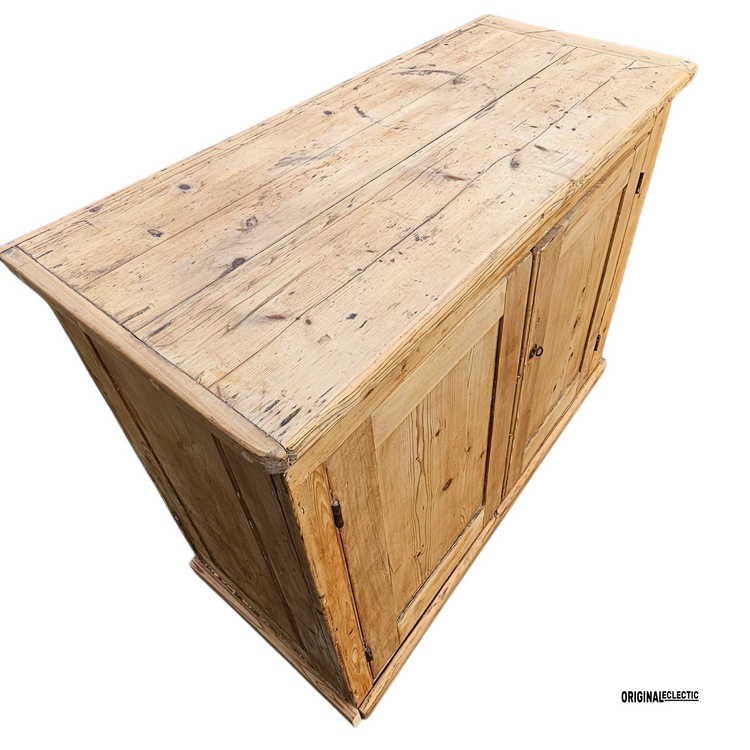 English Victorian pine dresser base cupboard