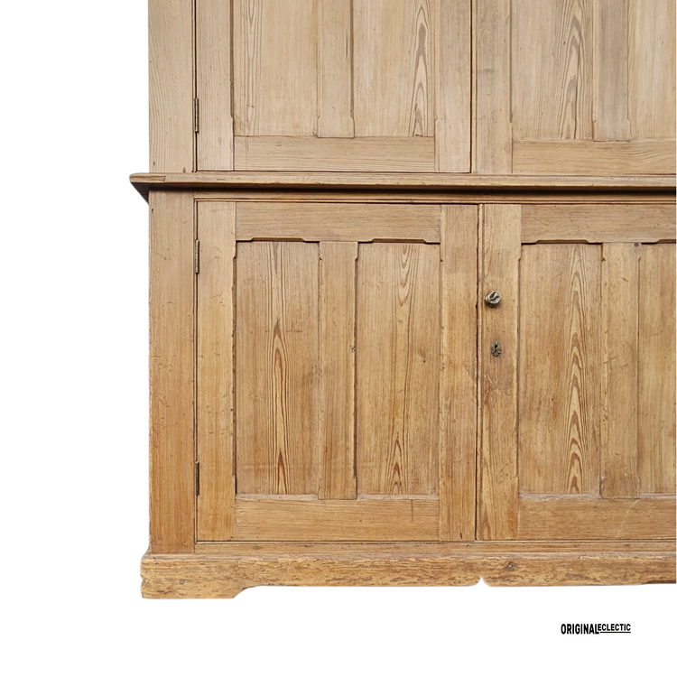 Huge Victorian antique pine housekeepers estate school cupboard