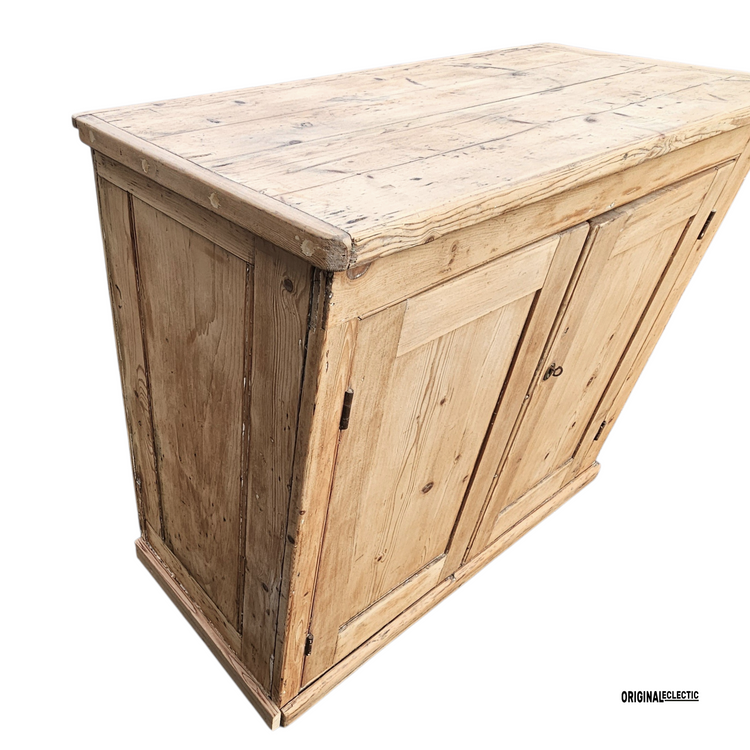 English Victorian pine dresser base cupboard