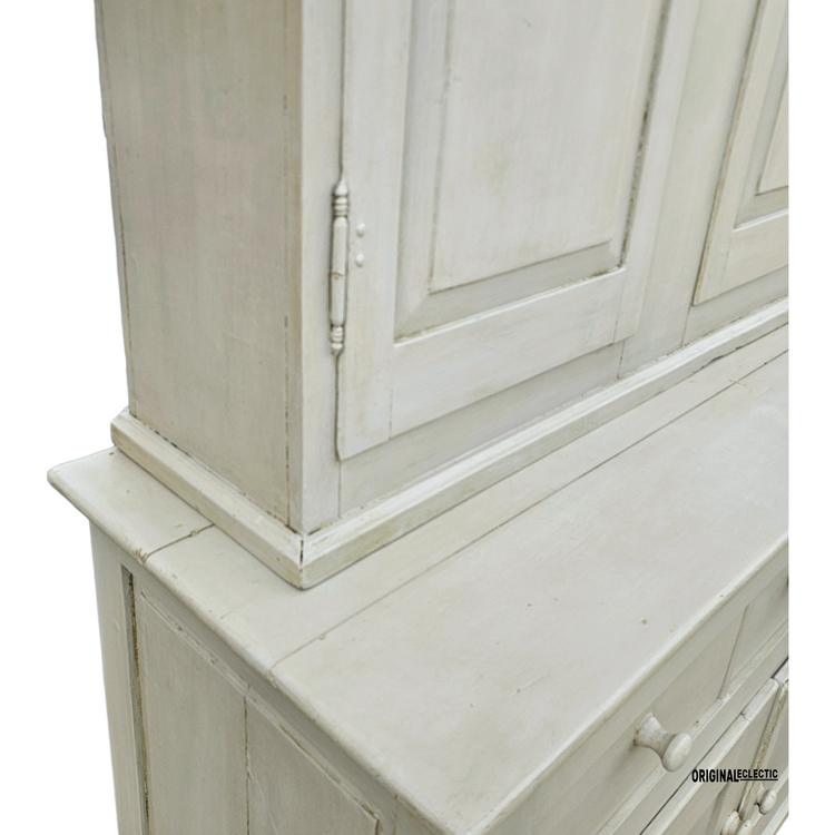 Antique French pine housekeepers linen cupboard dresser 1880