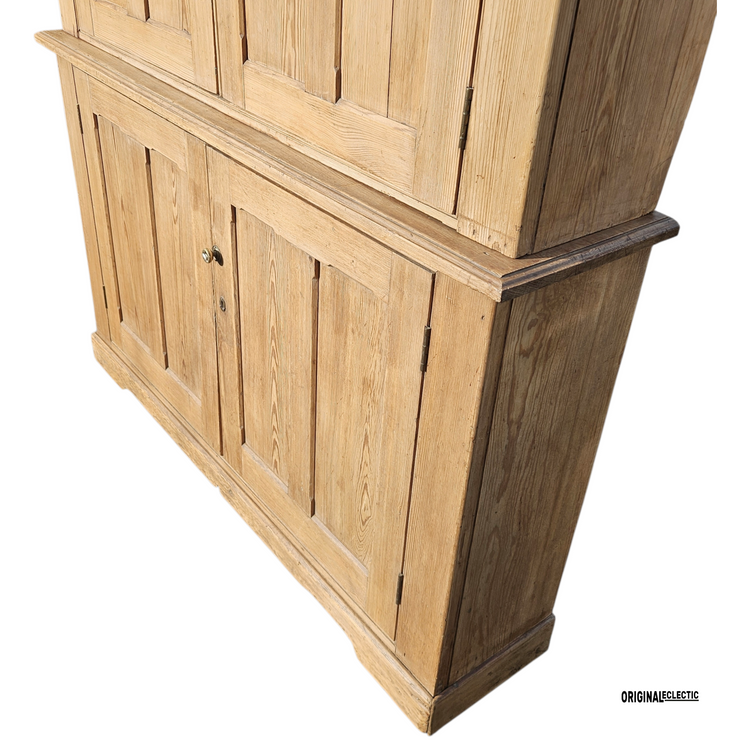 Huge Victorian antique pine housekeepers estate school cupboard