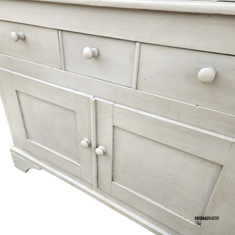 Antique French pine housekeepers linen cupboard dresser 1880