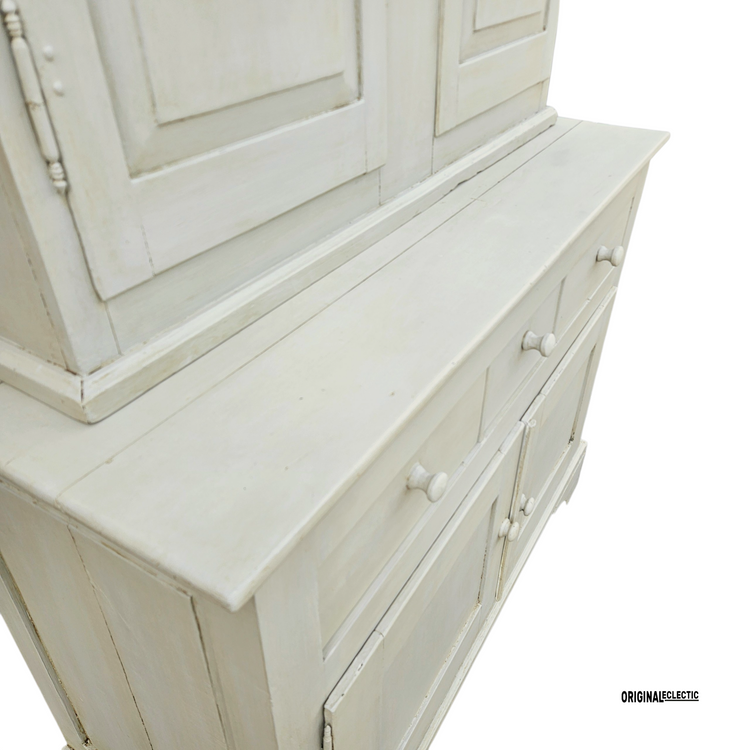 Antique French pine housekeepers linen cupboard dresser 1880