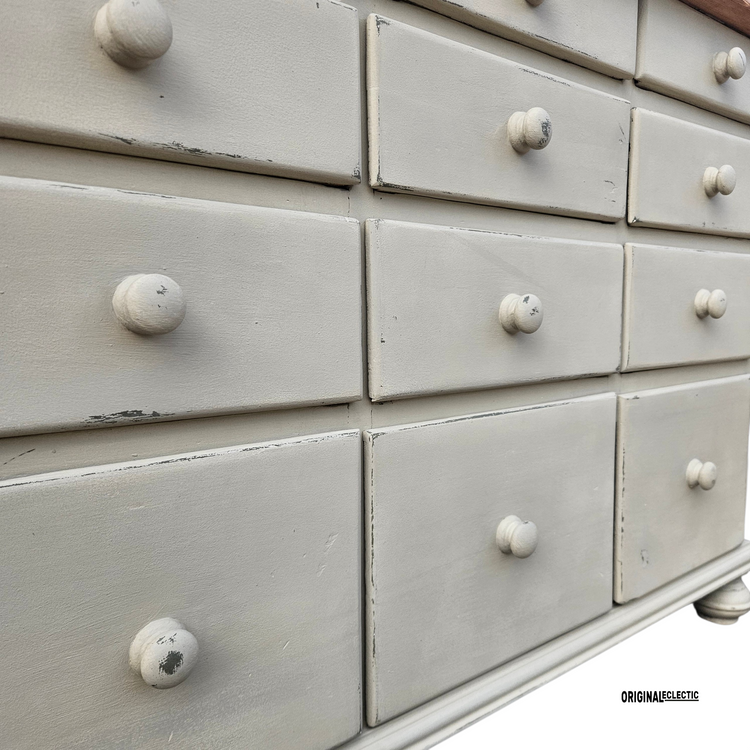 Antique European Apothecary Bank Of Drawers Chest c1860