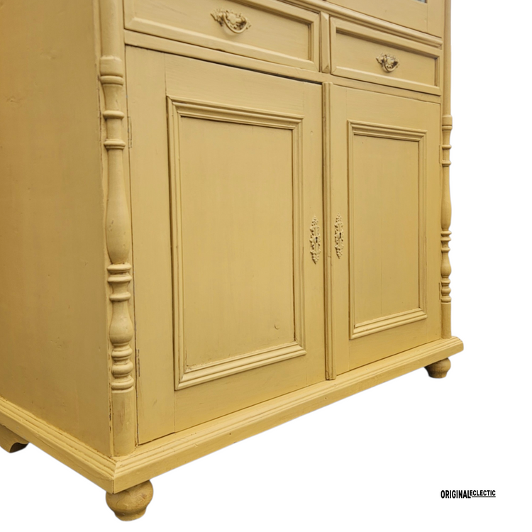 Victorian housekeepers display linen cupboard dresser with drawers