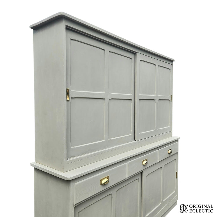 Quality Huge antique pine housekeepers estate school cupboard