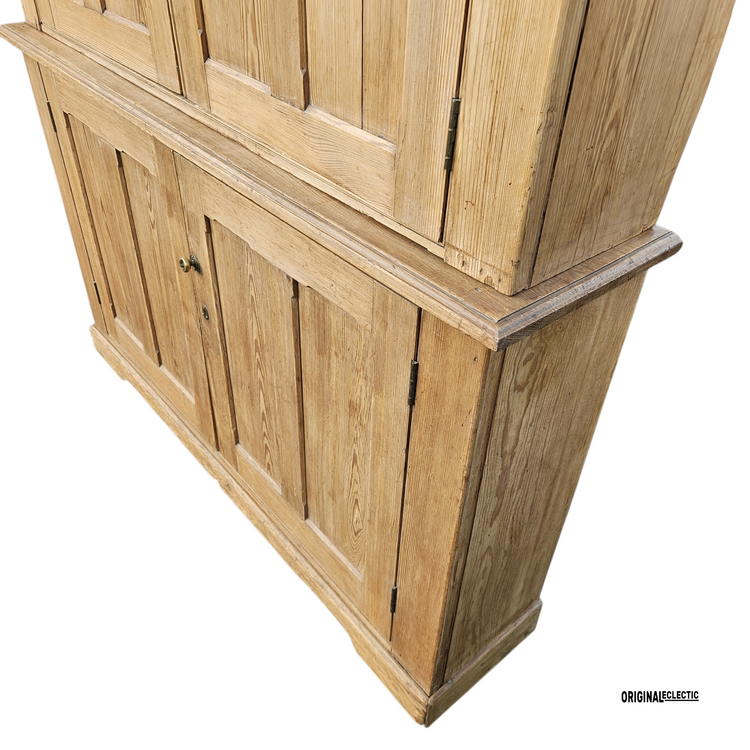 Huge Victorian antique pine housekeepers estate school cupboard