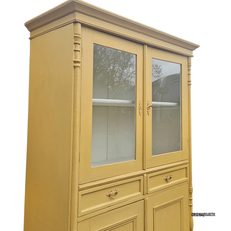 Victorian housekeepers display linen cupboard dresser with drawers