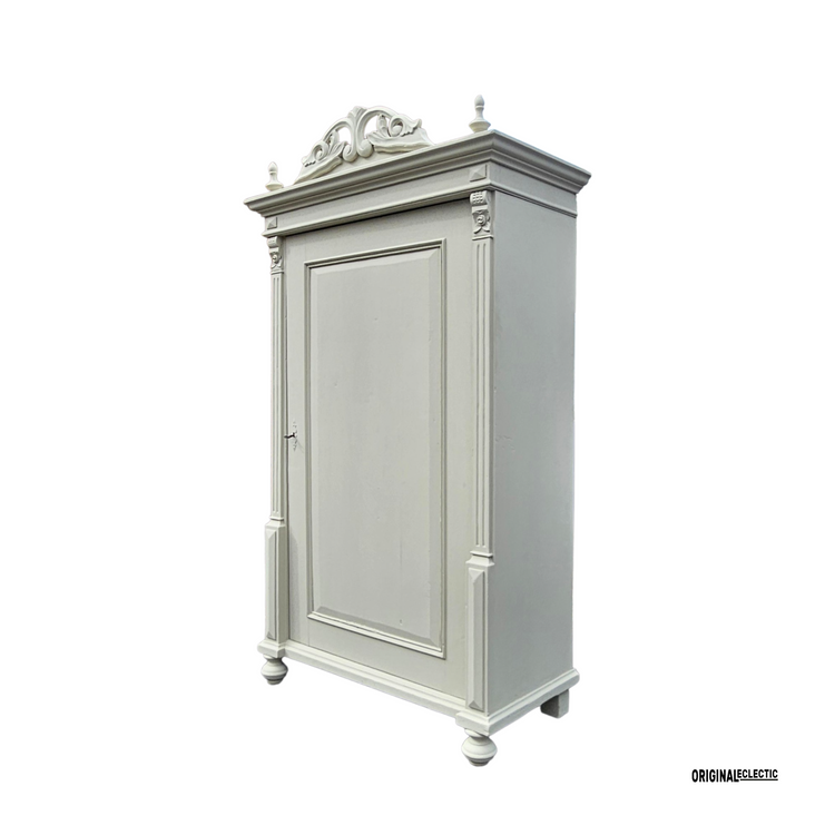 Antique Pine Armoire Linen Cupboard