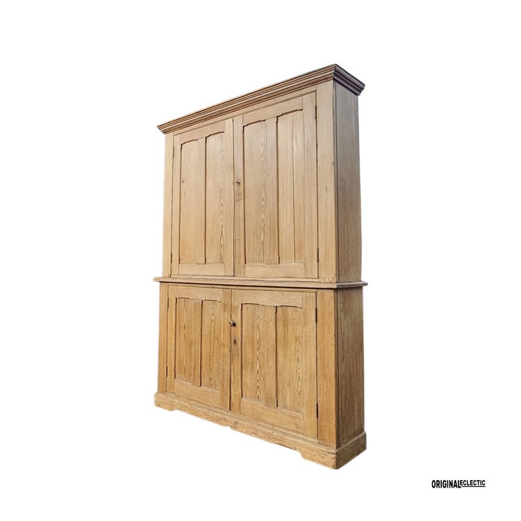 Huge Victorian antique pine housekeepers estate school cupboard