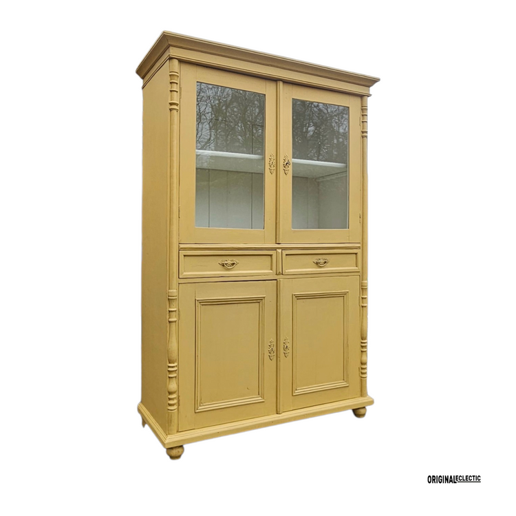 Victorian housekeepers display linen cupboard dresser with drawers