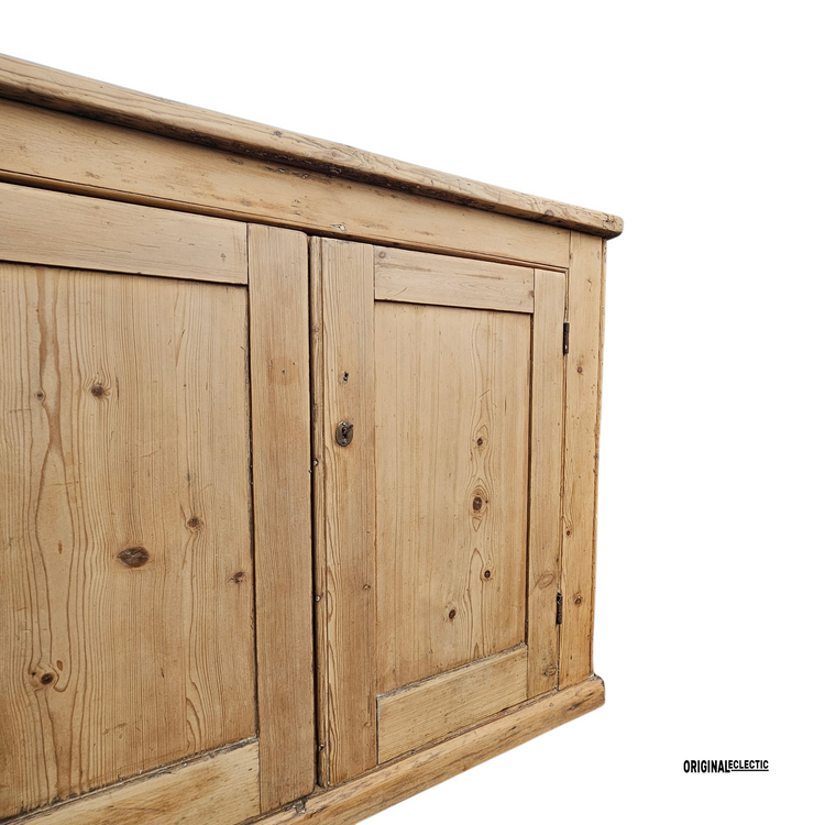 English Victorian pine dresser base cupboard