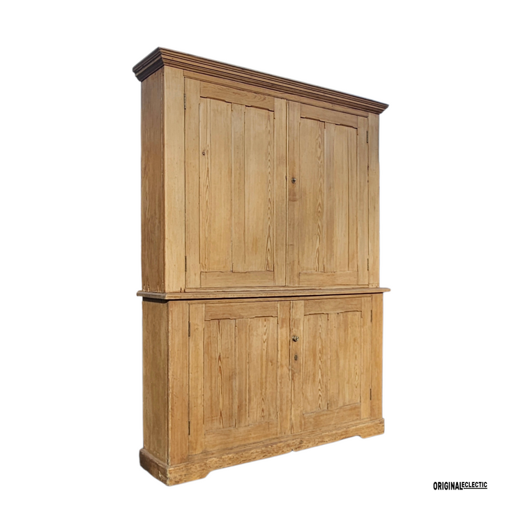 Huge Victorian antique pine housekeepers estate school cupboard