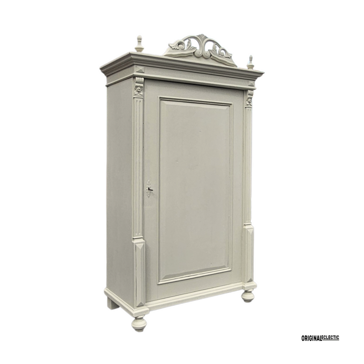 Antique Pine Armoire Linen Cupboard