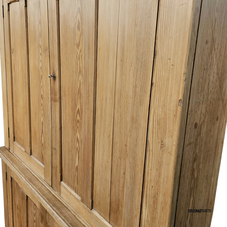 Huge Victorian antique pine housekeepers estate school cupboard