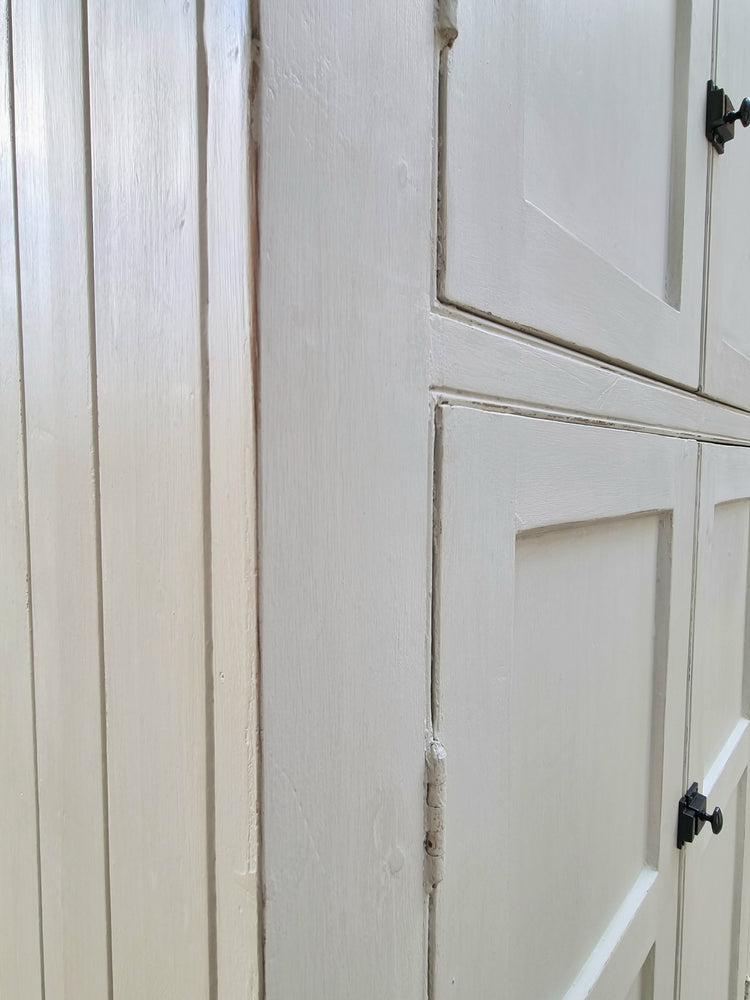 Rustic Victorian antique pine painted housekeepers cupboard